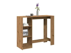 Mesa bar con estante madera roble artisian 124x46x103,5 cm