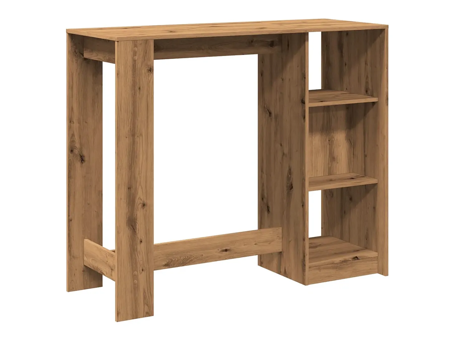 Mesa bar con estante madera roble artisian 124x46x103,5 cm