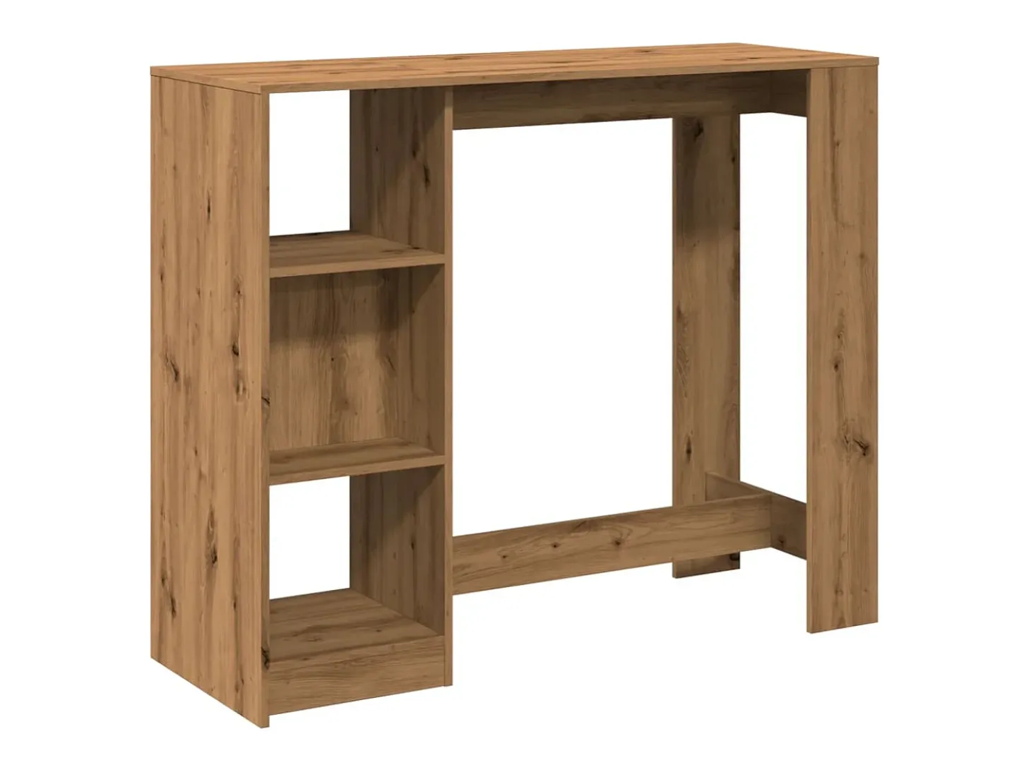 Mesa bar con estante madera roble artisian 124x46x103,5 cm