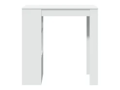 Mesa bar con estantes madera ingeniería blanca 102x50x103,5 cm