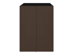 Mesa bar con superficie cristal ratán PE marrón 105x80x110 cm ES742845