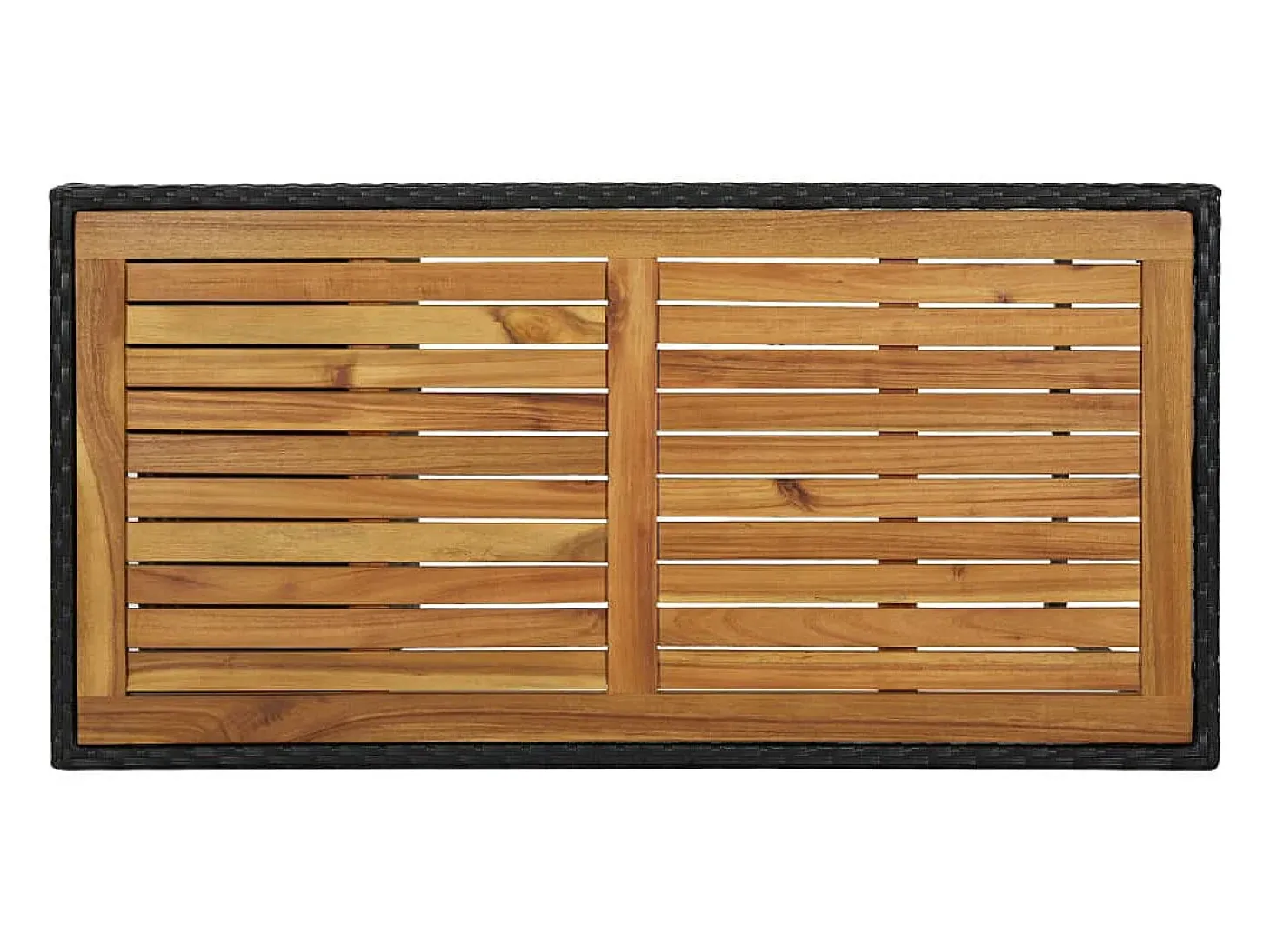 Mesa bar estante almacenaje 120x60x110 cm ratán sintético negro