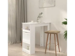 Mesa bar estante almacenaje contrachapada blanco 102x50x103,5cm ES872893