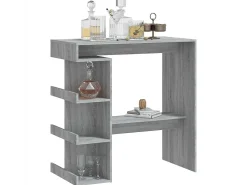 Mesa bar estante almacenaje gris Sonoma 100x50x101,5 cm