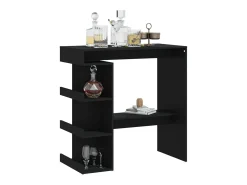 Mesa bar estante almacenaje contrachapada negro 100x50x101,5 cm