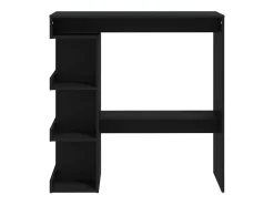 Mesa bar estante almacenaje contrachapada negro 100x50x101,5 cm