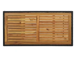 Mesa bar estante almacenaje 120x60x110 cm ratán sintético negro ES904476