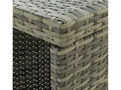Mesa bar estante almacenaje 120x60x110cm ratán sintético gris