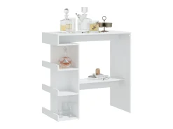 Mesa bar estante almacenaje contrachapada blanco 100x50x101,5cm ES529051