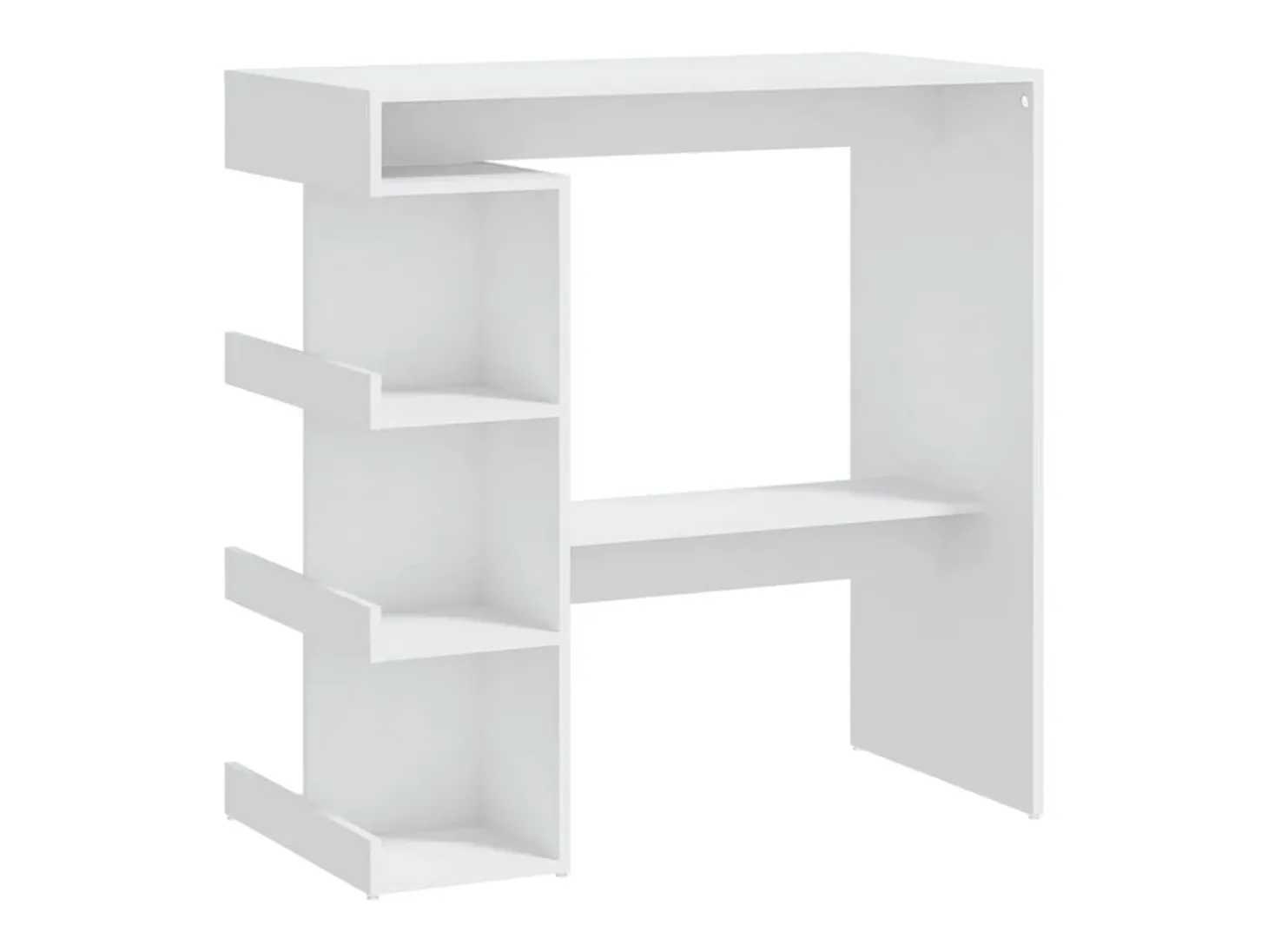 Mesa bar estante almacenaje contrachapada blanco 100x50x101,5cm ES529051