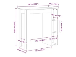 Mesa bar y estante madera ingeniería envejecida 102x50x103,5cm