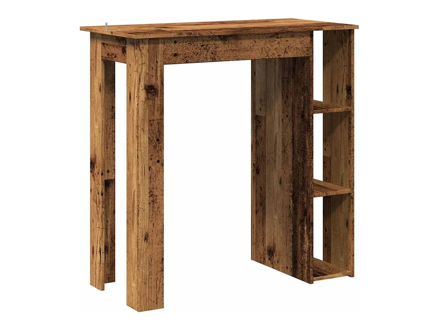 Mesa bar y estante madera ingeniería envejecida 102x50x103,5cm