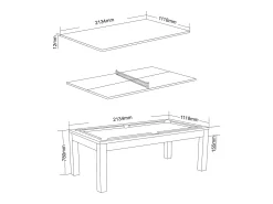 Mesa billar y ping-pong BALTHAZAR - 213x112x81.5 cm-rojo