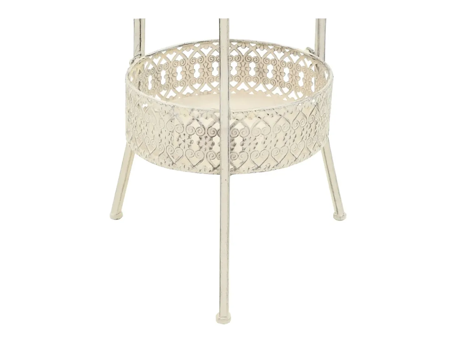 Mesa bistró estilo vintage metal redonda 40x70 cm blanca