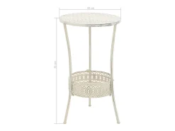 Mesa bistró estilo vintage metal redonda 40x70 cm blanca