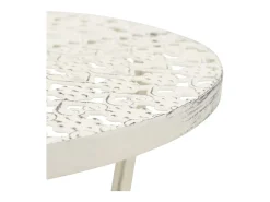 Mesa bistró estilo vintage metal redonda 40x70 cm blanca