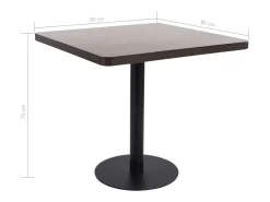 Mesa bistró MDF marrón oscuro 80x80 cm