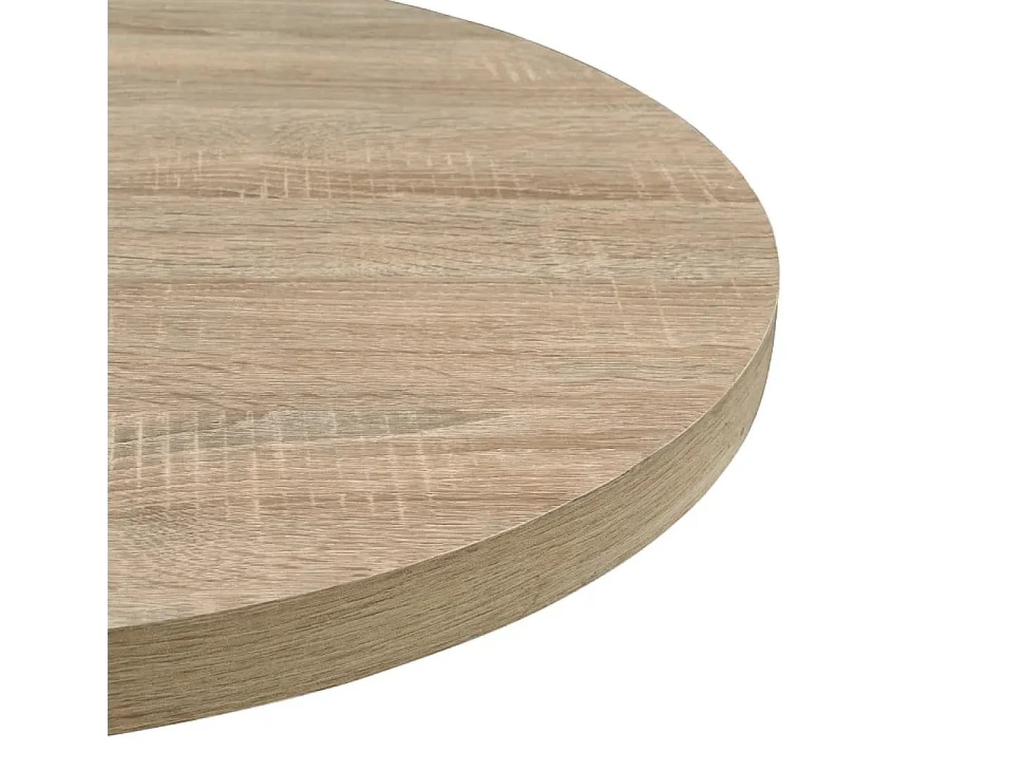 Mesa bistro de MDF y acero Redonda 60 x 75 cm Color roble