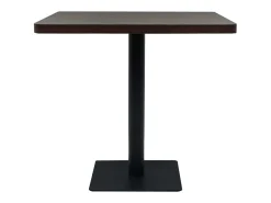 Mesa bistro de MDF y acero Cuadrada 80 x 80 x 75 cm Fresno oscuro
