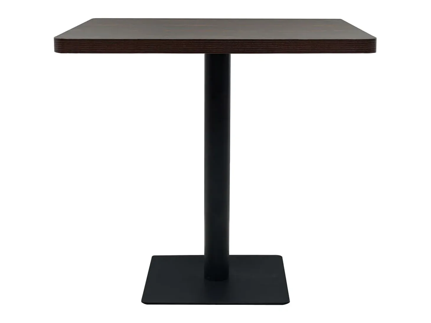 Mesa bistro de MDF y acero Cuadrada 80 x 80 x 75 cm Fresno oscuro
