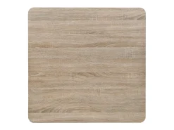 Mesa bistro de MDF y acero Cuadrada 80x80x75 cm Color roble