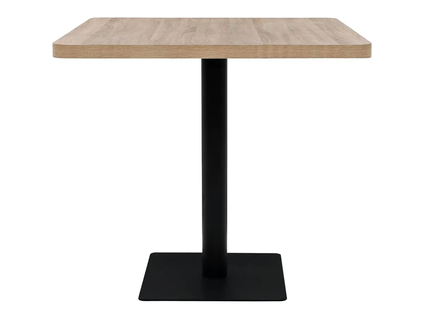 Mesa bistro de MDF y acero Cuadrada 80x80x75 cm Color roble