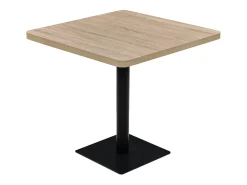 Mesa bistro de MDF y acero Cuadrada 80x80x75 cm Color roble