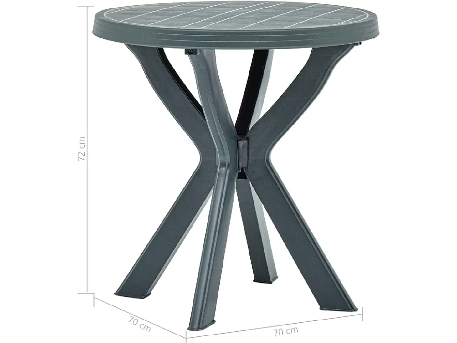 Mesa bistro verde plástico Ø70 cm ES775092