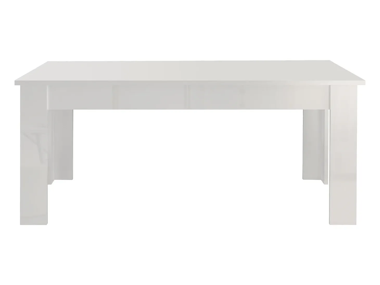 Mesa blanco brillante extensible 140-190 x 90 cm para comedor Jesi Light