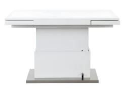 Mesa centro 2 en 1: Mesa comedor y mesa centro. 4 a 6 comensales. MDF. Blanco. LAURIA