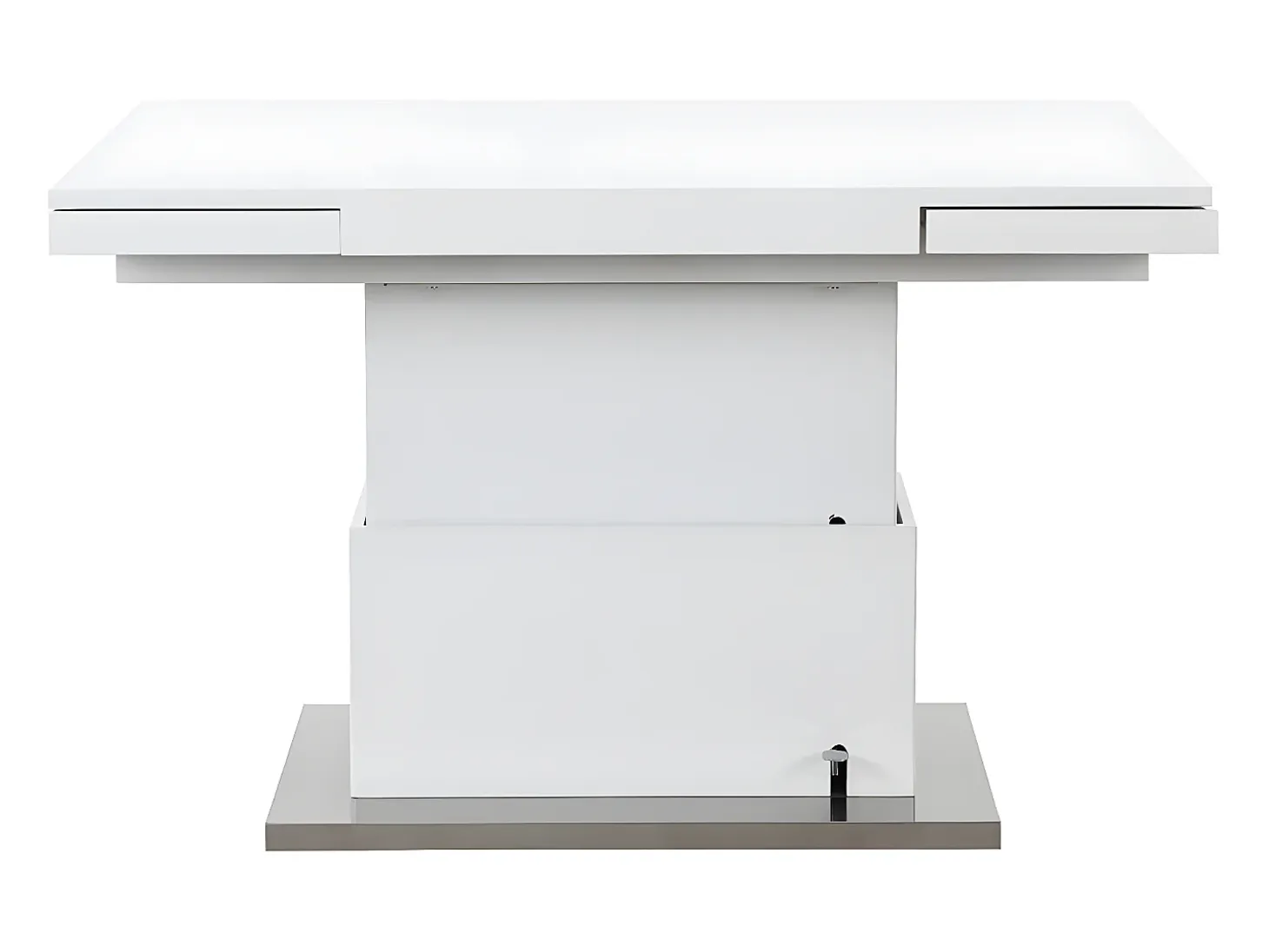 Mesa centro 2 en 1: Mesa comedor y mesa centro. 4 a 6 comensales. MDF. Blanco. LAURIA