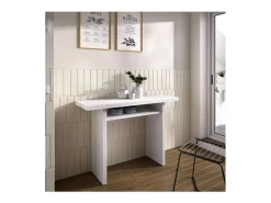 Mesa cocina Rala extensible acabado Blanco 77.3/ 75.4CM(Alto) 110.6 CM(Ancho)33/66CM(Fondo