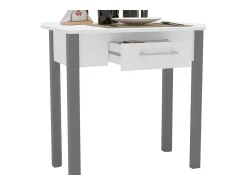 Mesa cocina Sendai con cajón para 2 en blanco y gris melamina 80x75x40 cm
