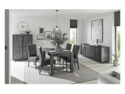 Mesa COLOMARMO - Negro efecto mármol - 180x90cm - Ideal para un comedor moderno y con estilo.