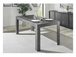 Mesa COLOMARMO - Negro efecto mármol - 180x90cm - Ideal para un comedor moderno y con estilo.