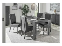 Mesa COLOMARMO - Negro efecto mármol - 180x90cm - Ideal para un comedor moderno y con estilo.