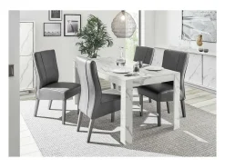 Mesa COLOMARMO, color efecto mármol blanco - Ideal para un comedor moderno y con estilo.