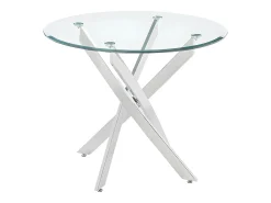 Mesa comedor COSIMA - 4 comensales Cristal templado y Metal
