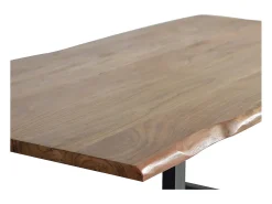 Mesa comedor en madera acacia natural y patas de metal negro