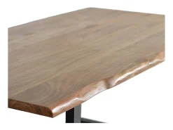 Mesa comedor en madera acacia natural y patas de metal negro