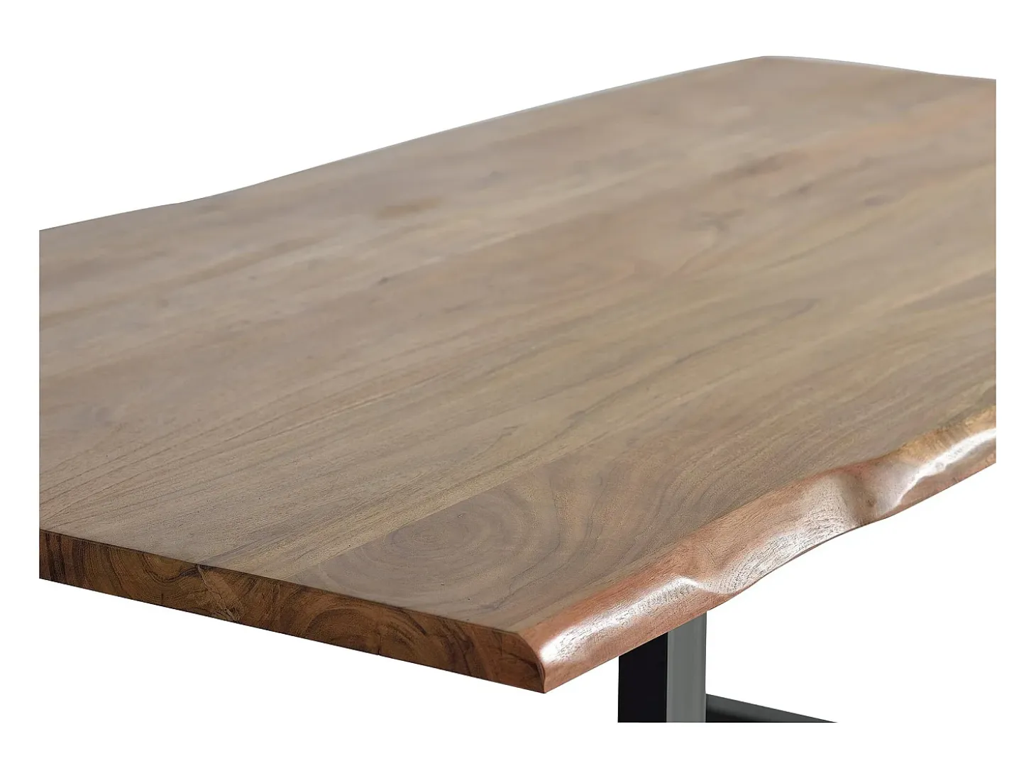 Mesa comedor en madera acacia natural y patas de metal negro