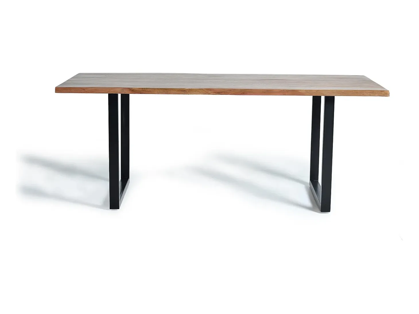 Mesa comedor en madera acacia natural y patas de metal negro