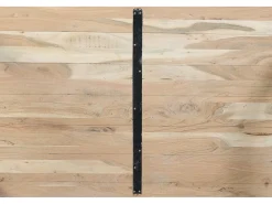 Mesa comedor en madera acacia natural y patas de metal negro