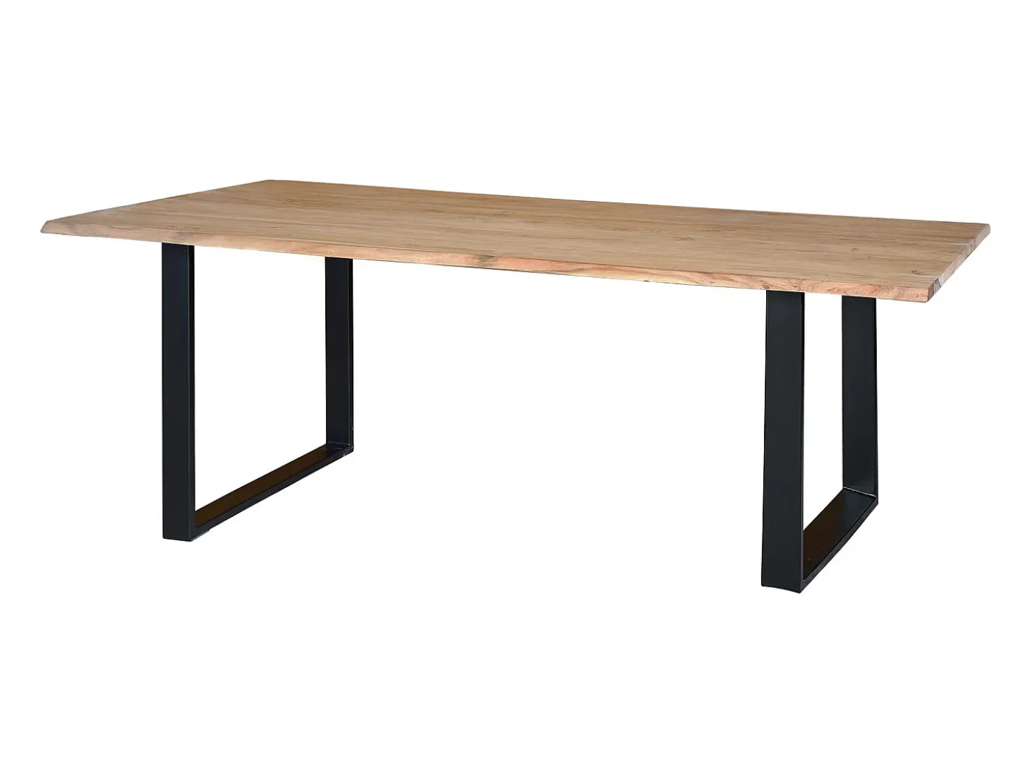 Mesa comedor en madera acacia natural y patas de metal negro