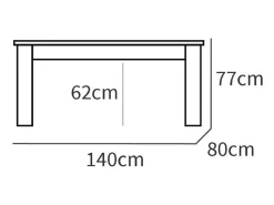 Mesa Comedor extensible en aglomerado y melamina color Roble dorado - Longitud 140-195 x Profundidad 80 x Altura 77 cm