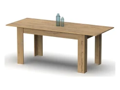 Mesa Comedor extensible en aglomerado y melamina color Roble dorado - Longitud 140-195 x Profundidad 80 x Altura 77 cm
