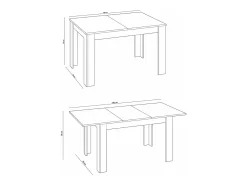 Mesa comedor extensible Paris en color roble canadian 78 cm(alto)140-190 cm(ancho)90 cm(la