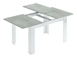 Mesa comedor extensible Paris en color cemento-blanco artik 78 cm(alto)140-190 cm(ancho)90