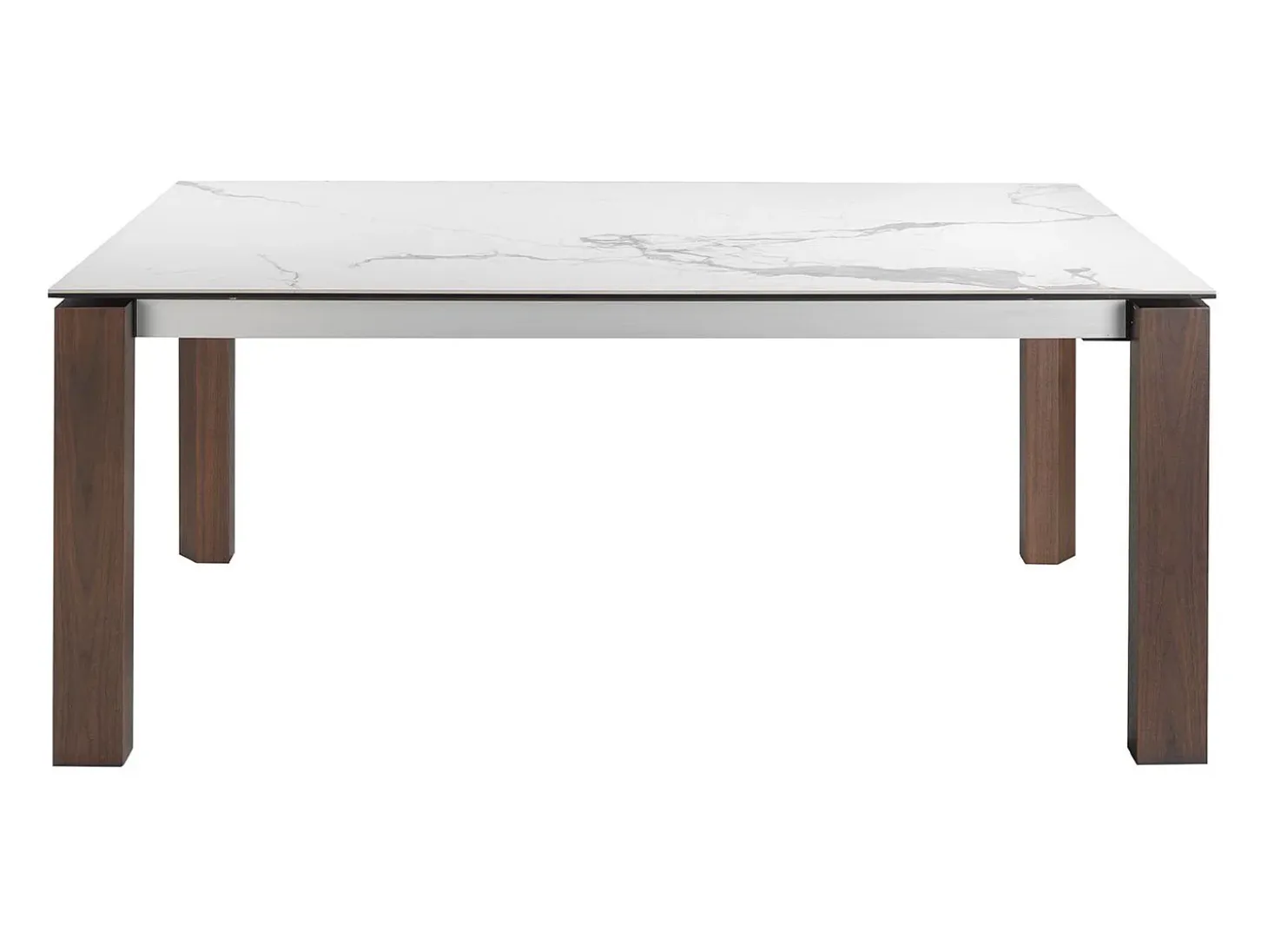 Mesa comedor extensible rectangular mármol porcelánico y nogal 1095 ANGEL CERDA