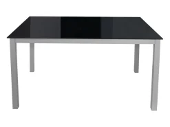 Mesa Comedor Fija Cadell Cristal Negro Metal 140x190 cm